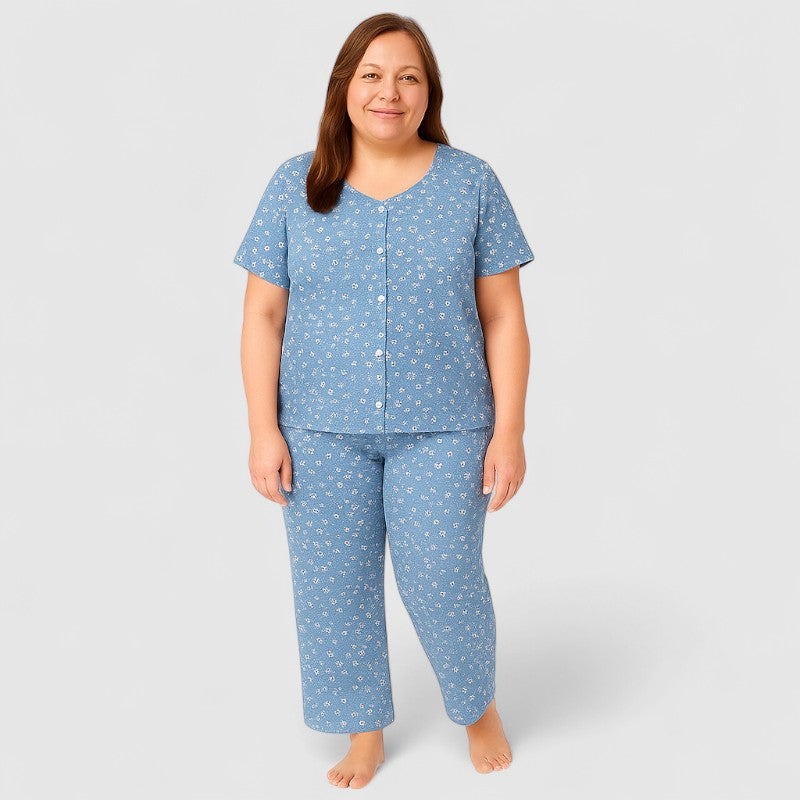 Comfortabele Dames Pyjama Twee-Delig Katoen