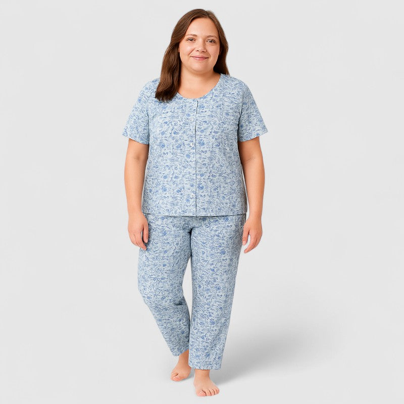 Comfortabele Dames Pyjama Twee-Delig Katoen