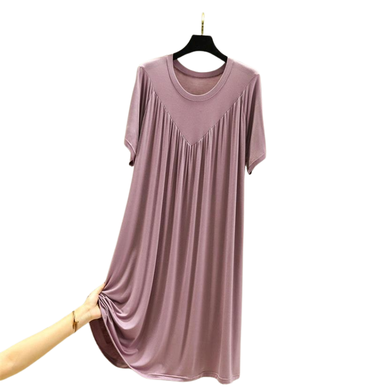 Super Zachte Losse Pyjamajurk Dames – Korte Mouw Comfort