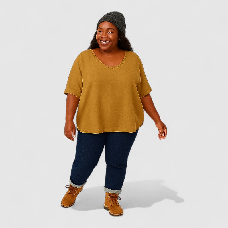 Basic Plus Size Shirt Dames – Comfort & Stijl