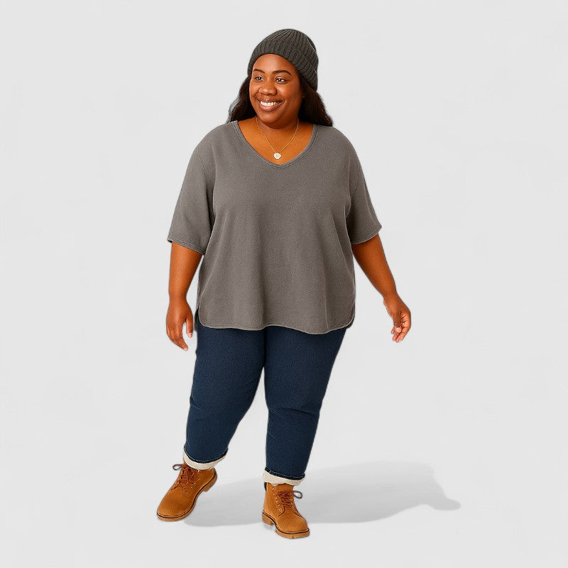 Basic Plus Size Shirt Dames – Comfort & Stijl