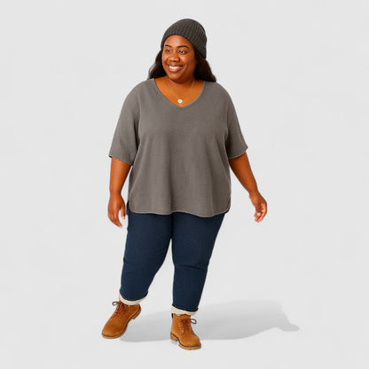 Basic Plus Size Shirt Dames – Comfort & Stijl