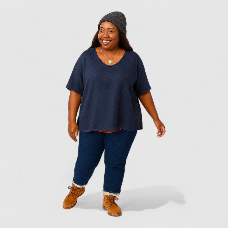 Basic Plus Size Shirt Dames – Comfort & Stijl