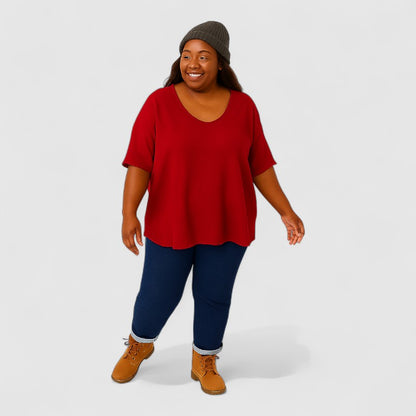 Basic Plus Size Shirt Dames – Comfort & Stijl