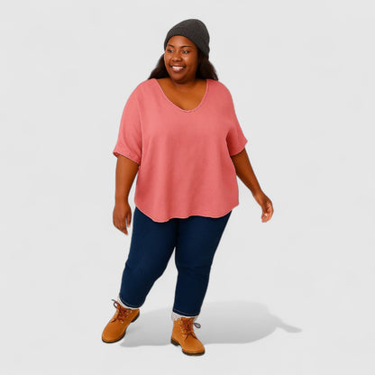 Basic Plus Size Shirt Dames – Comfort & Stijl