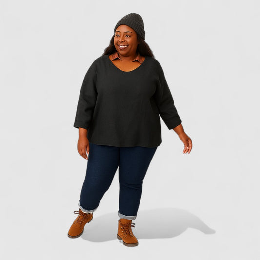 Basic Plus Size Shirt Dames – Comfort & Stijl