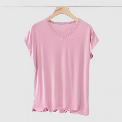 Basic V-hals T-shirt Dames – Korte Mouw Plus Size