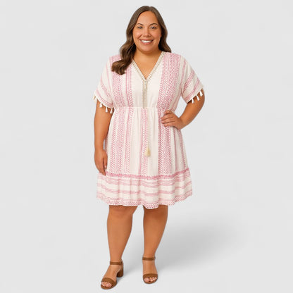 Bohemian V-hals Maxi Jurk met Print
