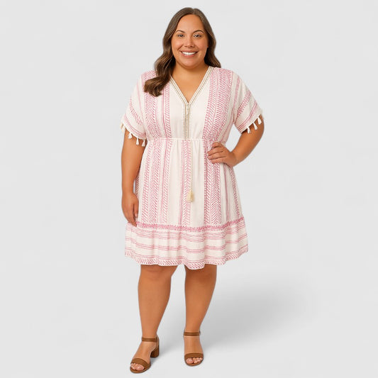Bohemian V-hals Maxi Jurk met Print