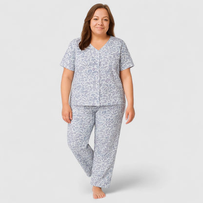 Comfortabele Dames Pyjama Twee-Delig Katoen
