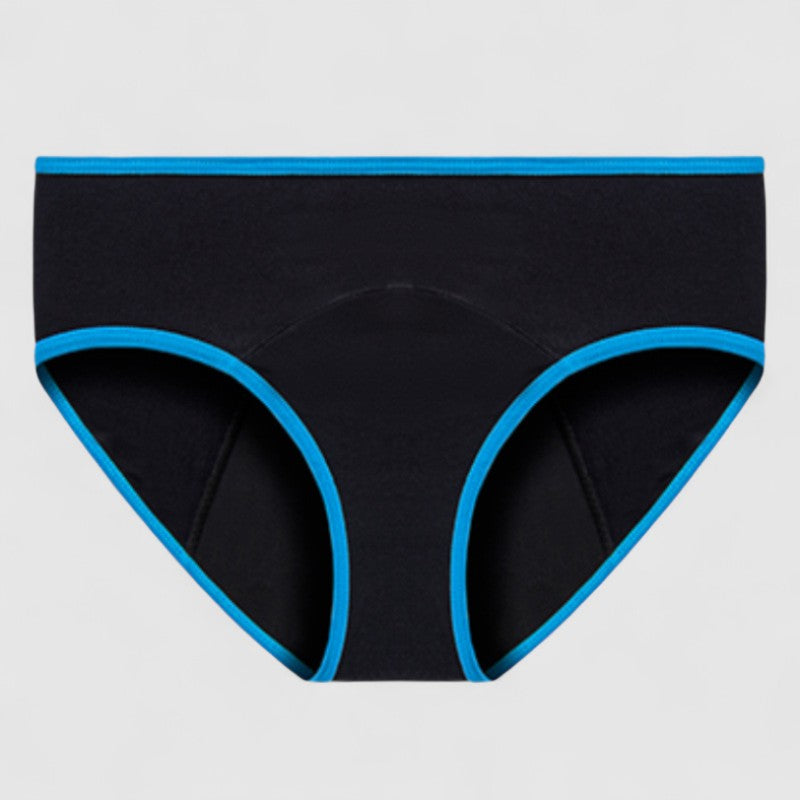 Sportieve Dames Incontinentie Slip – Zwart met Gekleurde Band